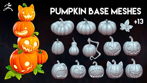 Stylized Pumpkin Base Meshes