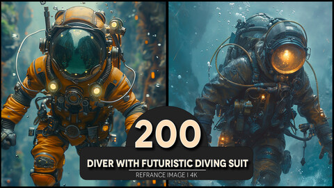 Diver with Futuristic Diving Suit 4K Reference/Concept Images