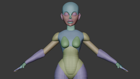 Stylized Female Blockout Model