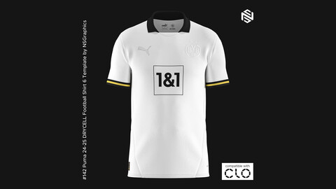 Puma 24-25 DRYCELL Football Shirt 6 Template for CLO 3D & Marvelous Designer