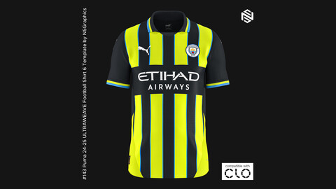 Puma 24-25 ULTRAWEAVE Football Shirt 6 Template for CLO 3D & Marvelous Designer