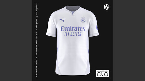 Puma 24-25 ULTRAWEAVE Football Shirt 7 Template for CLO 3D & Marvelous Designer