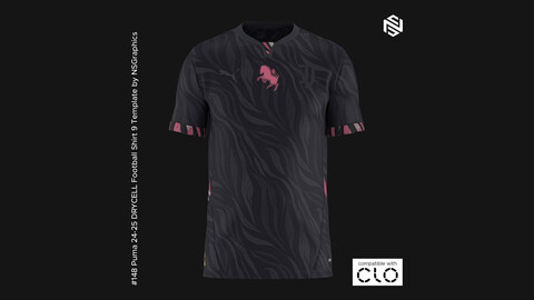 Puma 24-25 DRYCELL Football Shirt 9 Template for CLO 3D & Marvelous Designer