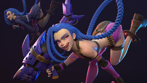 Jinx, 3D Print STL, Render Images/Videos, Marmoset Viewer Files