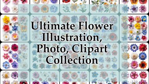 Ultimate Flower Clipart Collection - Over 2000 Illustrations & Photos - Gorgeous Floral Scrapbooking, Arts & Crafts, Home Nature Decor, Wedding Invite Designs, Sticker Art, Garden T-shirt & Clothing Images - Plant Icons Symbols