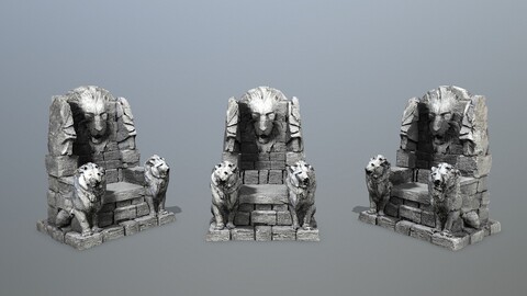 Lion Stone Throne