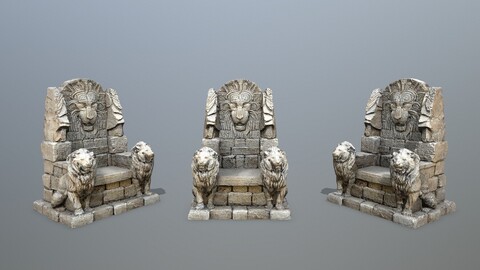 Lion Stone Throne