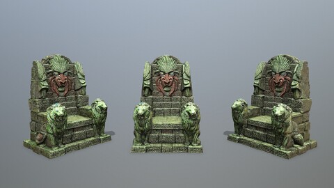 Lion Stone Throne