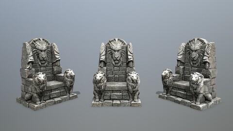 Lion Stone Throne