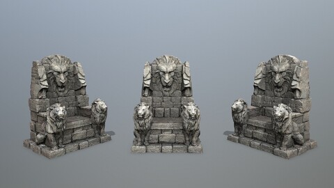 Lion Stone Throne