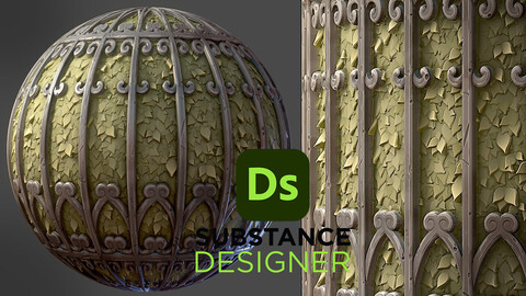 Stylized Metal Barrier - Substance 3D Designer