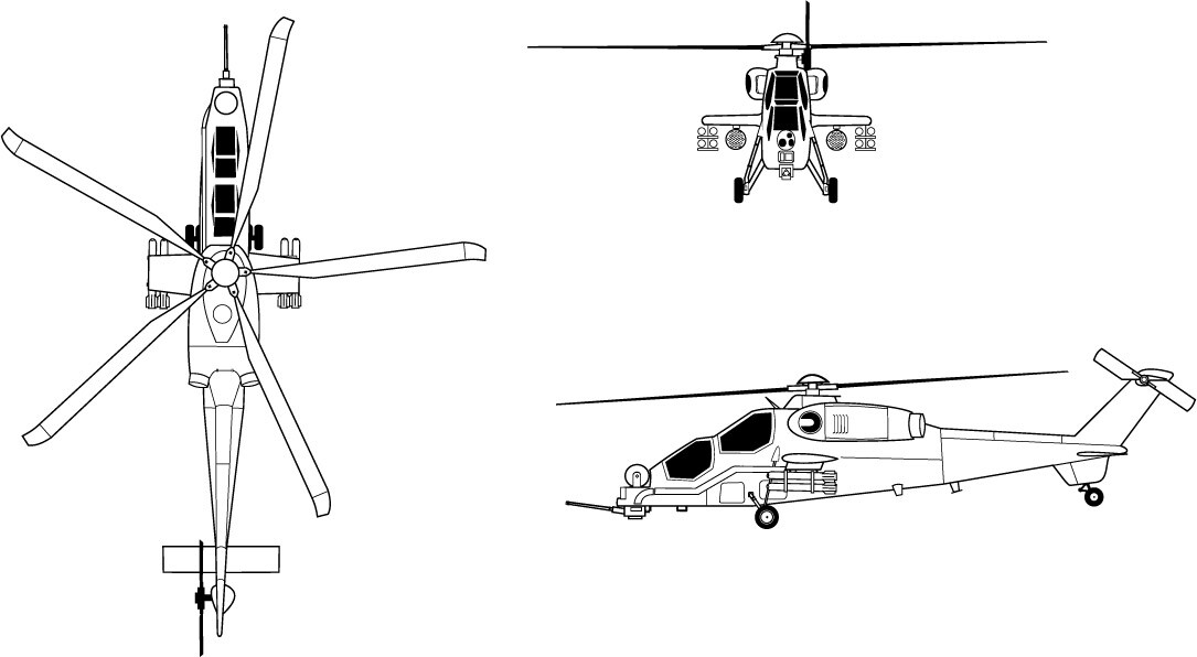 ArtStation - TAI Agusta Westland T129 orthographical vector file, black ...