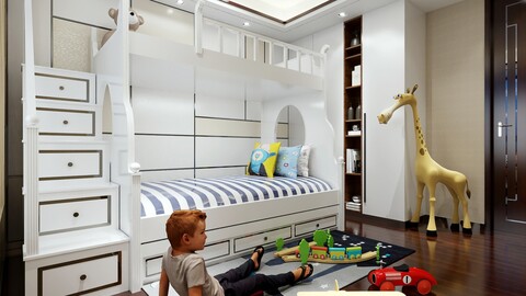 Simple European children's room 3D models