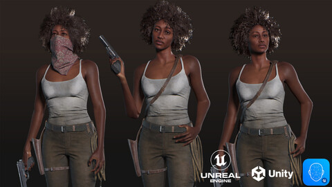 Adventure Character Diana (from Pack 2) - Game-Ready 3D character for Unreal, Unity