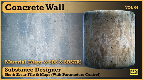 Concrete Wall - VOL 04 - Maps & SBS & Sbsar