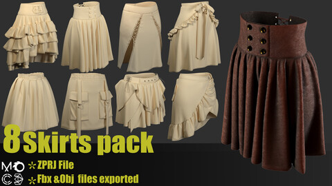 Skirts pack(Fbx,Obj,Zprj,UV)