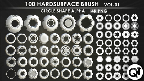 Hardsurface Brush - 100 Circle Shape Alpha - VOL01