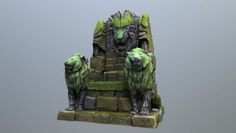 Lion Stone Throne