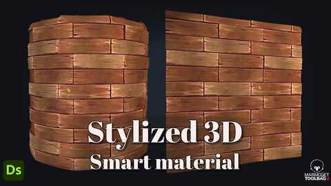 Stylized wood planks material - Substance 3D designer