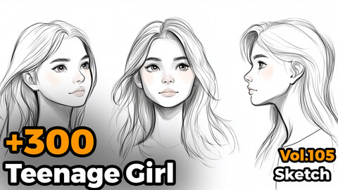 +300 Teenage Girl Sketch Reference(4k)