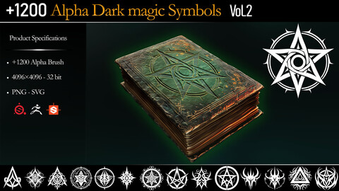 +1200 Alpha Dark Magic Symbols (MEGA PACK) - Vol.2