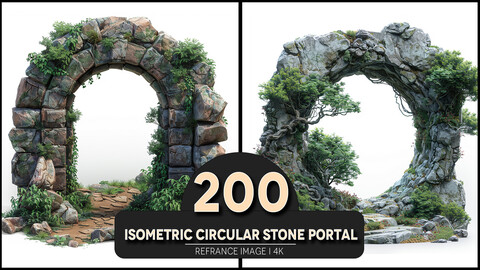 Isometric Circular Stone Portal 4K Reference/Concept Images