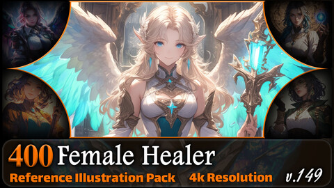 400 Female Healer Reference Pack | 4K | v.109