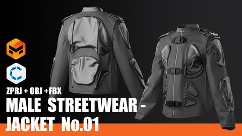 MALE STREETWEAR No.01 - Jacket  | CLO 3D / Marvelous Designer + OBJ + FBX