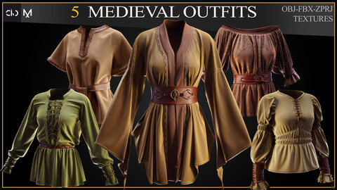 5 medieval outfit (ZPRJ-OBJ-FBX)