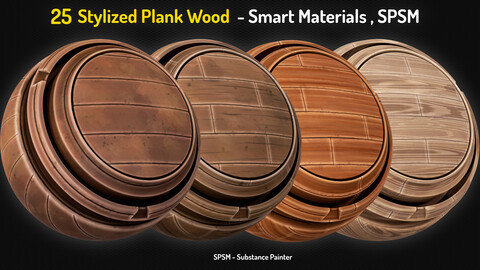 25 Stylized Plank Wood Smart Materials - Vol 2