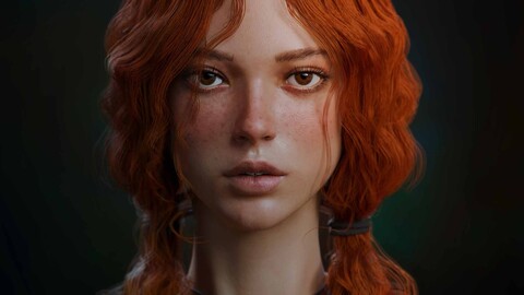 Realistic girl portrait modeling full process videos - Blender 4.2