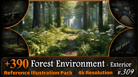 390 Forest Environment - Exterior Concept Reference Pack | 4K | v.309