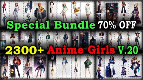 2300+ SPECIAL BUNDLE (Anime Girls Images Reference Pack)  - 4K Resolution - V.20