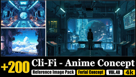 200 Cli-Fi - Anime Concept Reference Image Pack v.40 |4K|