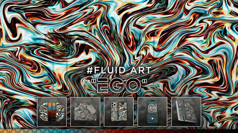 FLUID ART: "Ego" 12K Abstract Fluid Background