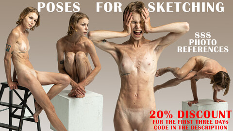 Poses for sketching 888 photo references 20% discount