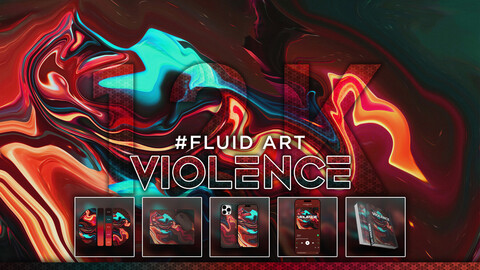 FLUID ART: "Violence" 12K Abstract Fluid Background