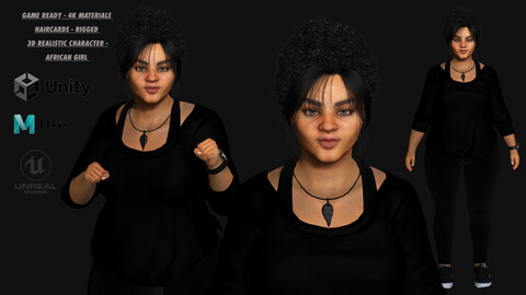 AAA 3D REALISTIC FEMALE CHARACTER - AFRICAN GIRL