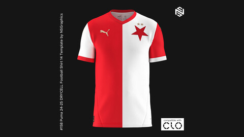 Puma 24-25 DRYCELL Football Shirt 14 Template for CLO 3D & Marvelous Designer