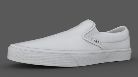 VANS182 Slip On White Low-poly