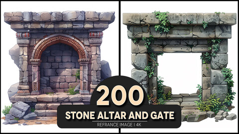 Stone Altar and Gate 4K Reference/Concept Images