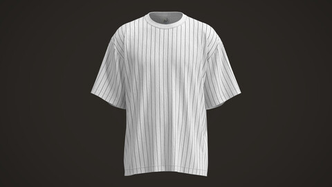 Mens Regular fit t-shirt with Crinkled Texture and stripes