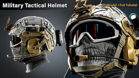 Military Tactical Helmet / 3D Model+Full Tutorial