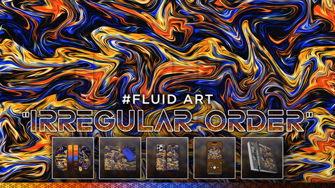 FLUID ART: "Irregular Order" 12K Abstract Fluid Background