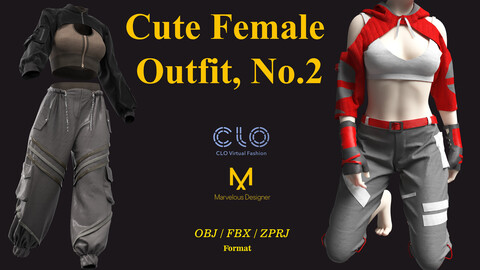 Cute Female Outfit, No.2  / ZPRJ/ OBJ/ FBX