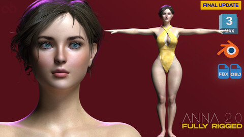 Sexy Female Character 3d Model Fully Rigged - Anna