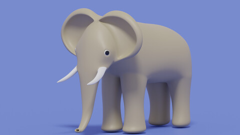 Cartoon Cute Elephant 3D model