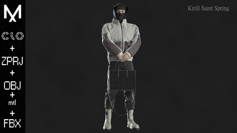 Urbanwear Male Marvelous designer/Clo3d OBJ mtl FBX ZPRJ