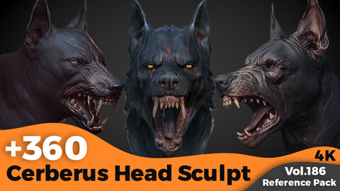 +360 Cerberus Head Sculpt(4k)