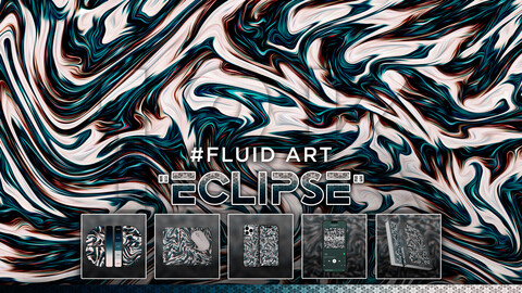 FLUID ART: "Eclipse" 12K Abstract Fluid Background